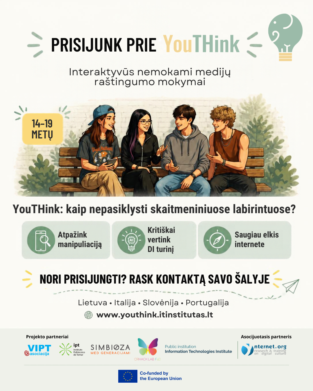 Įtikinamas profilis dar nėra patikimas: jaunimas kviečiamas į „YouTHink“ medijų raštingumo mokymus